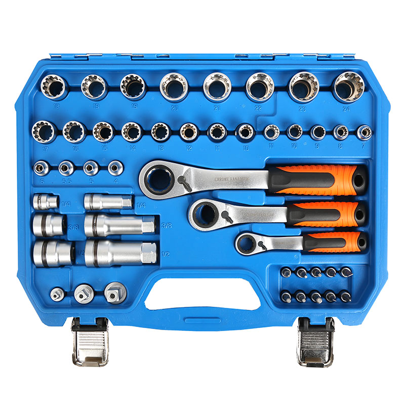 47Pcs 1/4" 3/8" 1/2" Go Through Socket Set