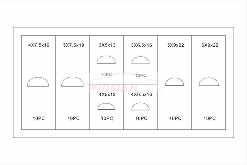 Woodruff Key Assortment 80 Piece