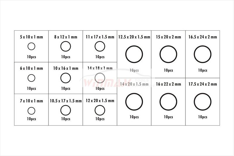 Copper O-Ring Assortment Box - 150pc