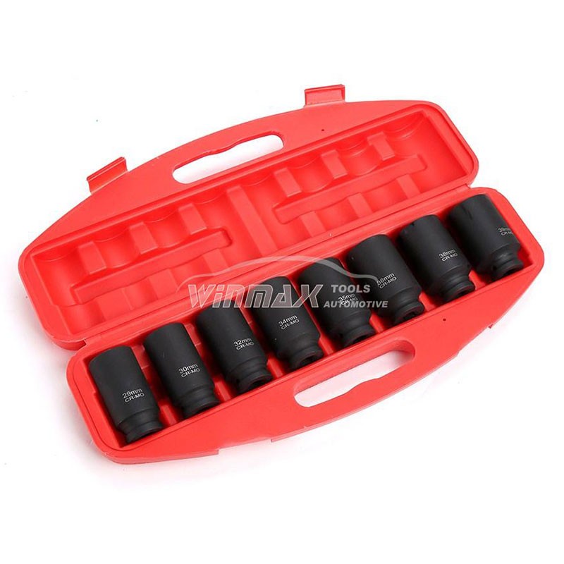 8PC 1/2"DR Deep Axle Nut Impact Socket Set