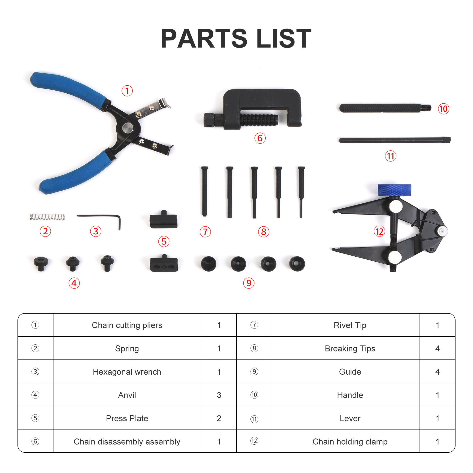 21pcs Universal Motorcycle Chain Tool Kit