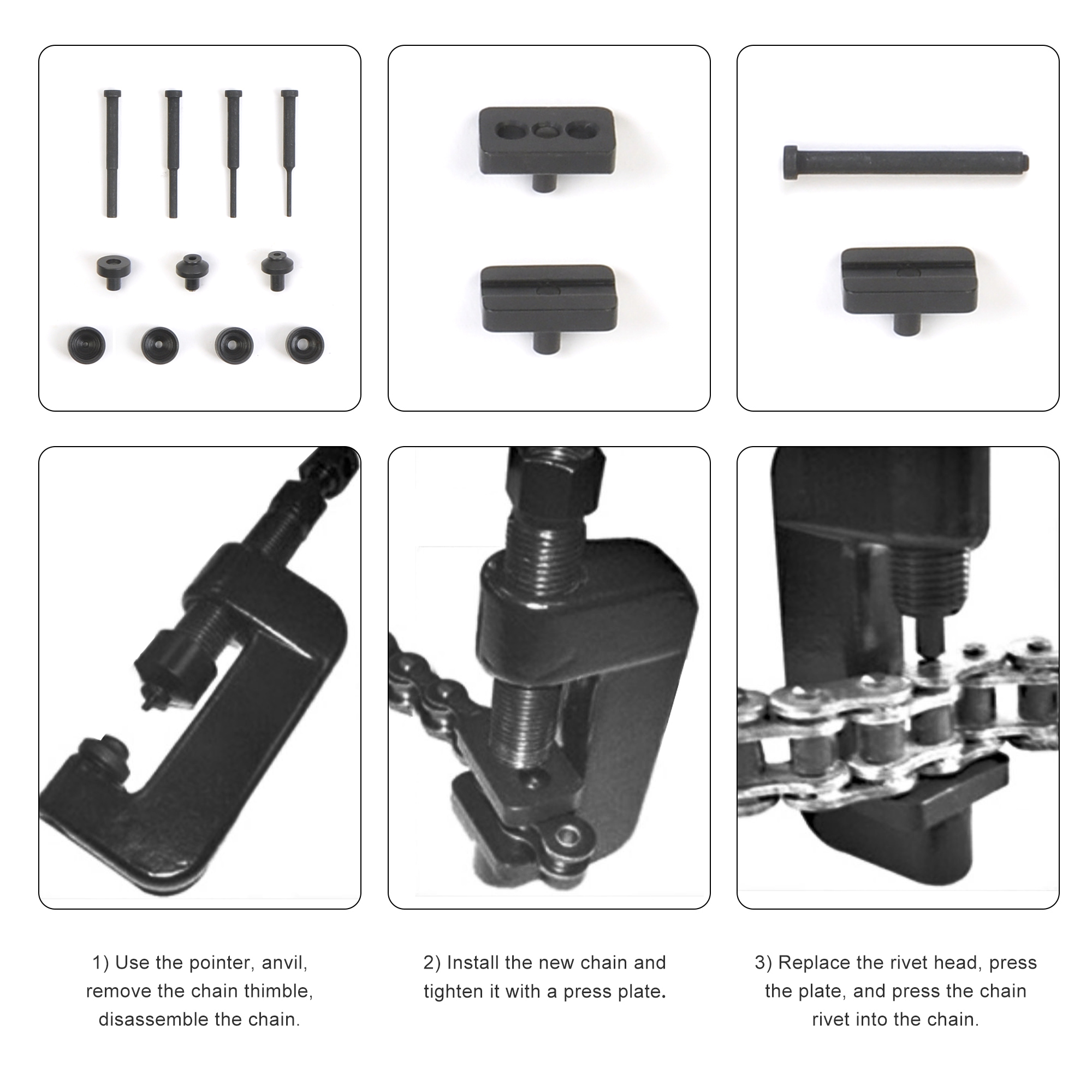 21pcs Universal Motorcycle Chain Tool Kit