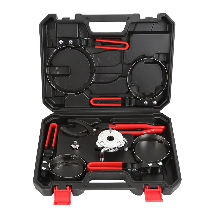 7 PCS Standard Oil Filter Swivel Wrench Set, Adjustable Pliers, Drive Adapter