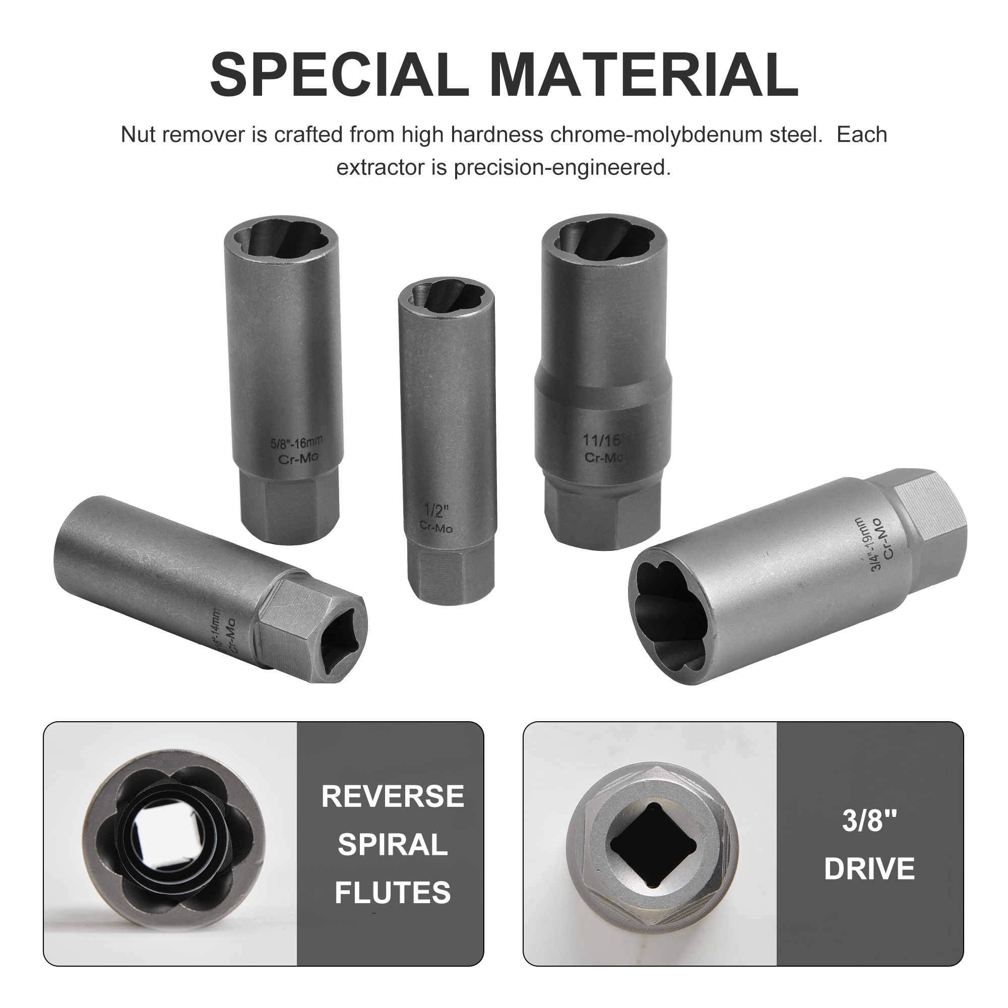 11pcs 3/8" Deep Twist Socket