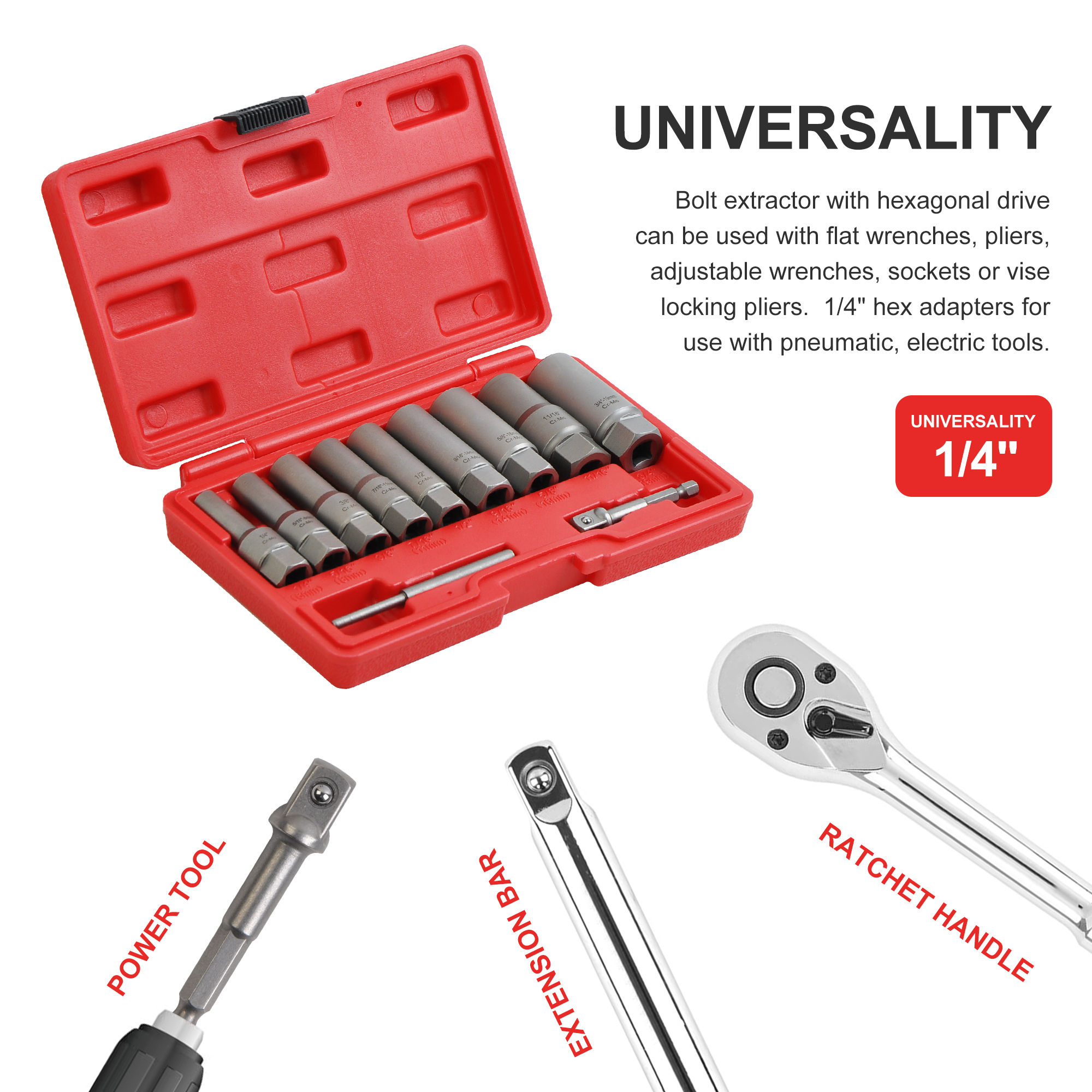 11pcs 3/8" Deep Twist Socket