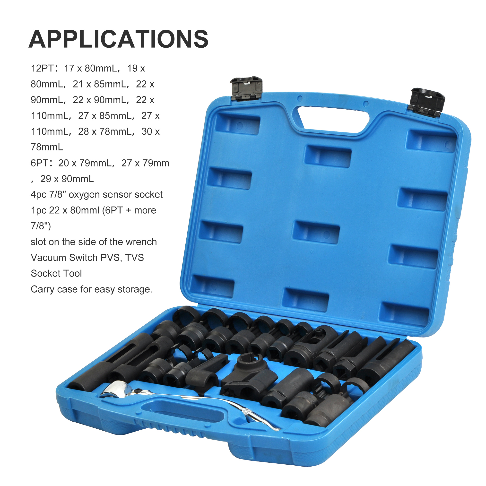 21PCS Oxygen Sensor Wrench Set
