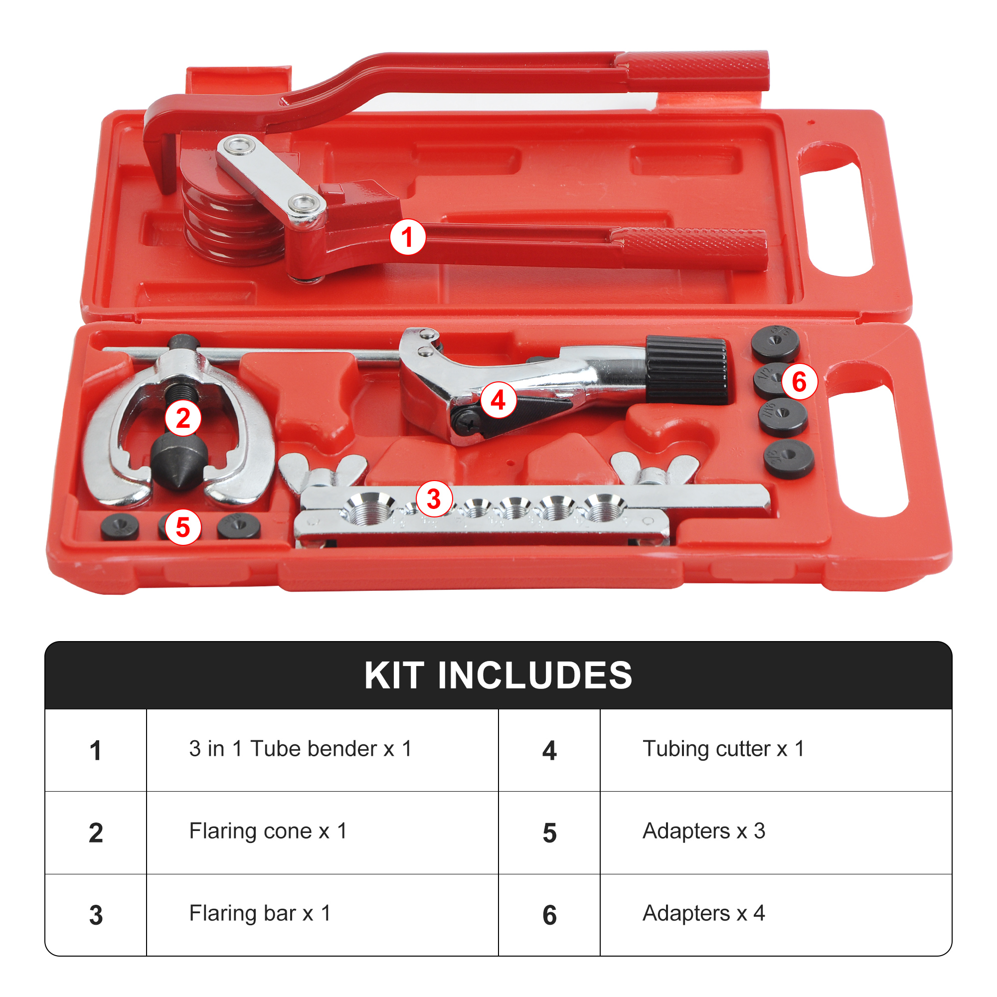 10PCS Double Pipe Flaring Tool Set+ 3-in-1 Tube Bender