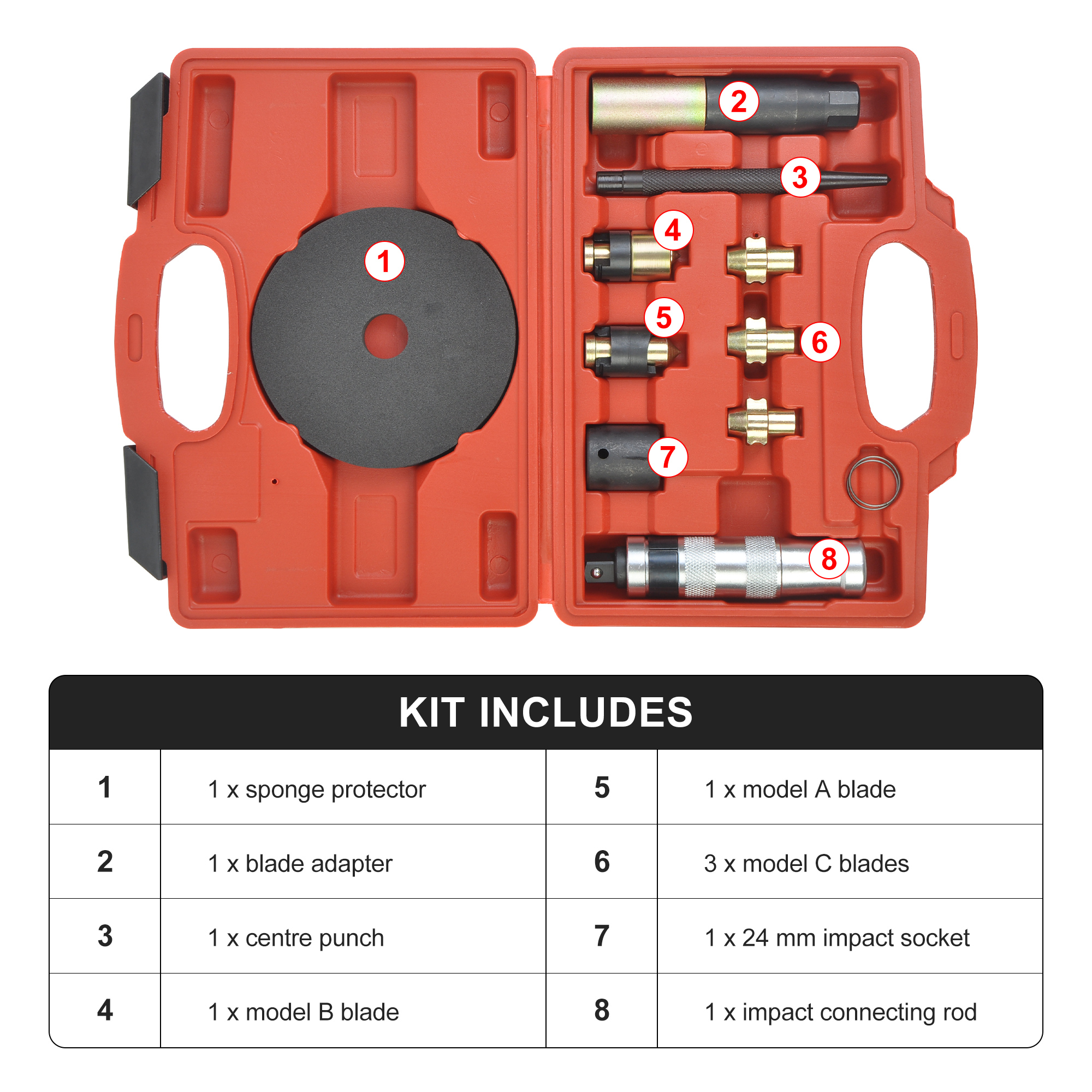 10PCS Wheel Nut Removal Set