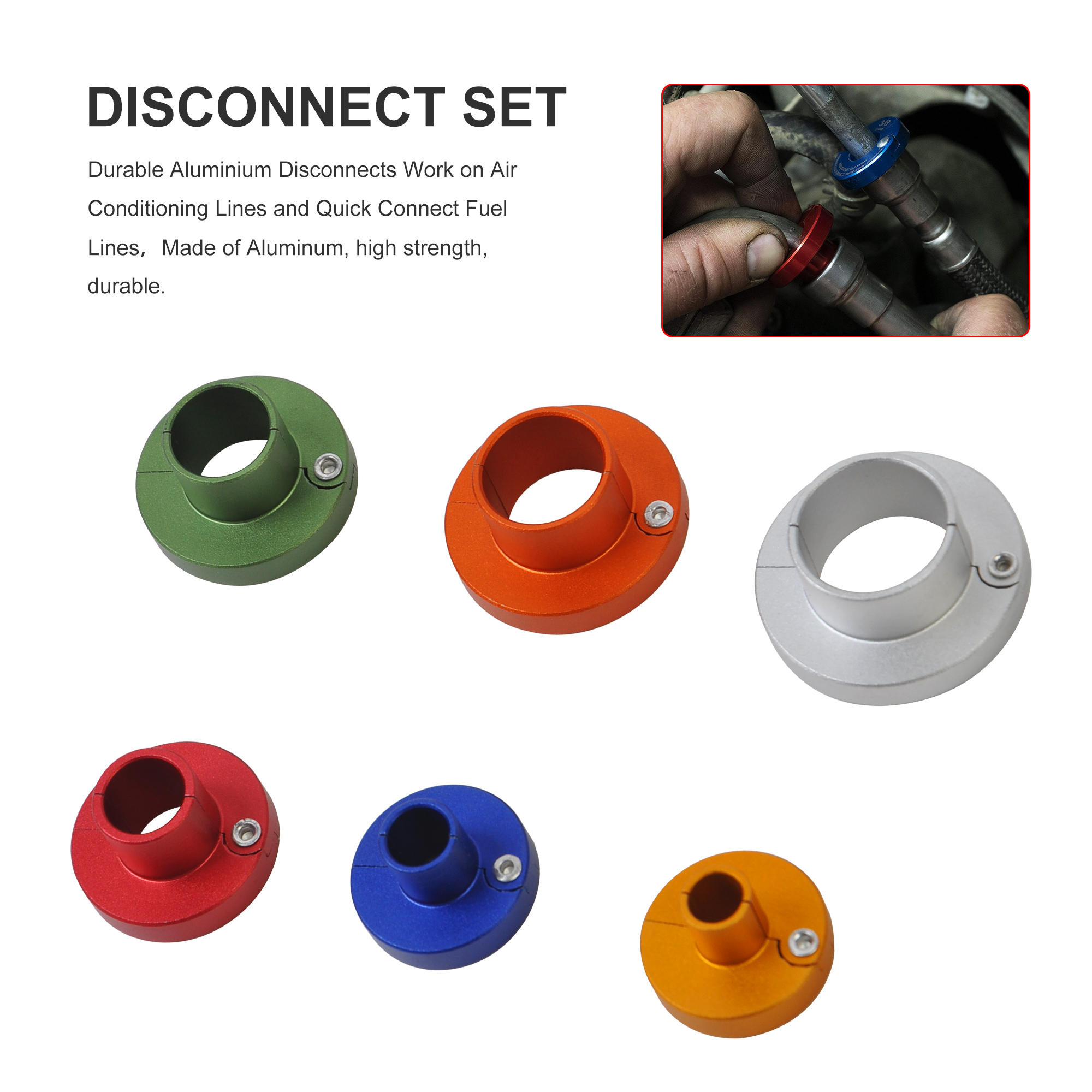 6件铝制燃油和空调管路断开组件