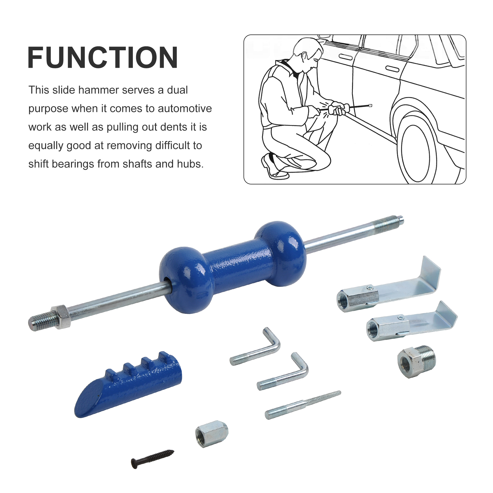 9PCS 5LBS Slide Hammer Dent Puller