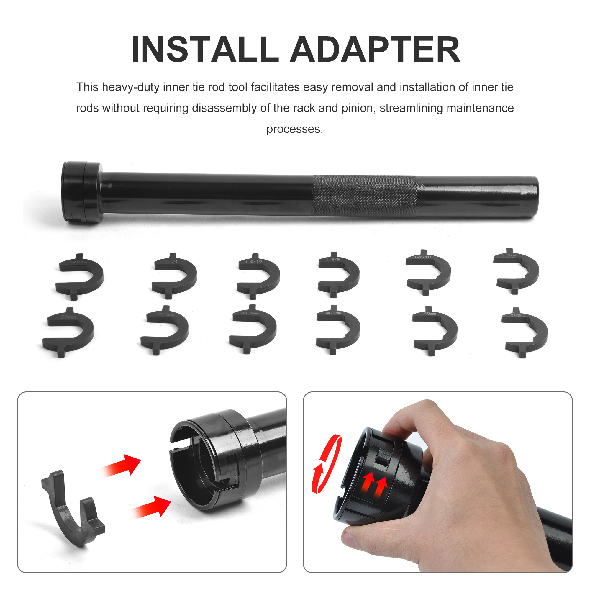 13PCS Inner Tie Rod Installer/Remover Tool Set