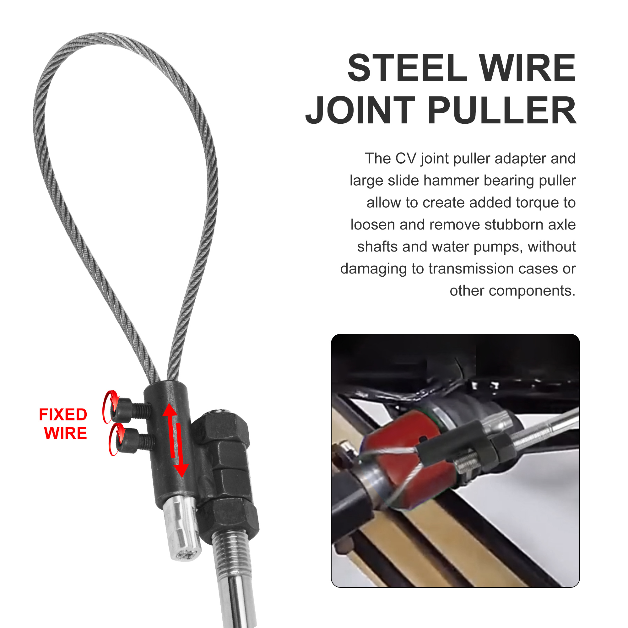 Inner CV Axle Removal Tool with Slide Hammer and CV Joint Puller Universal Set