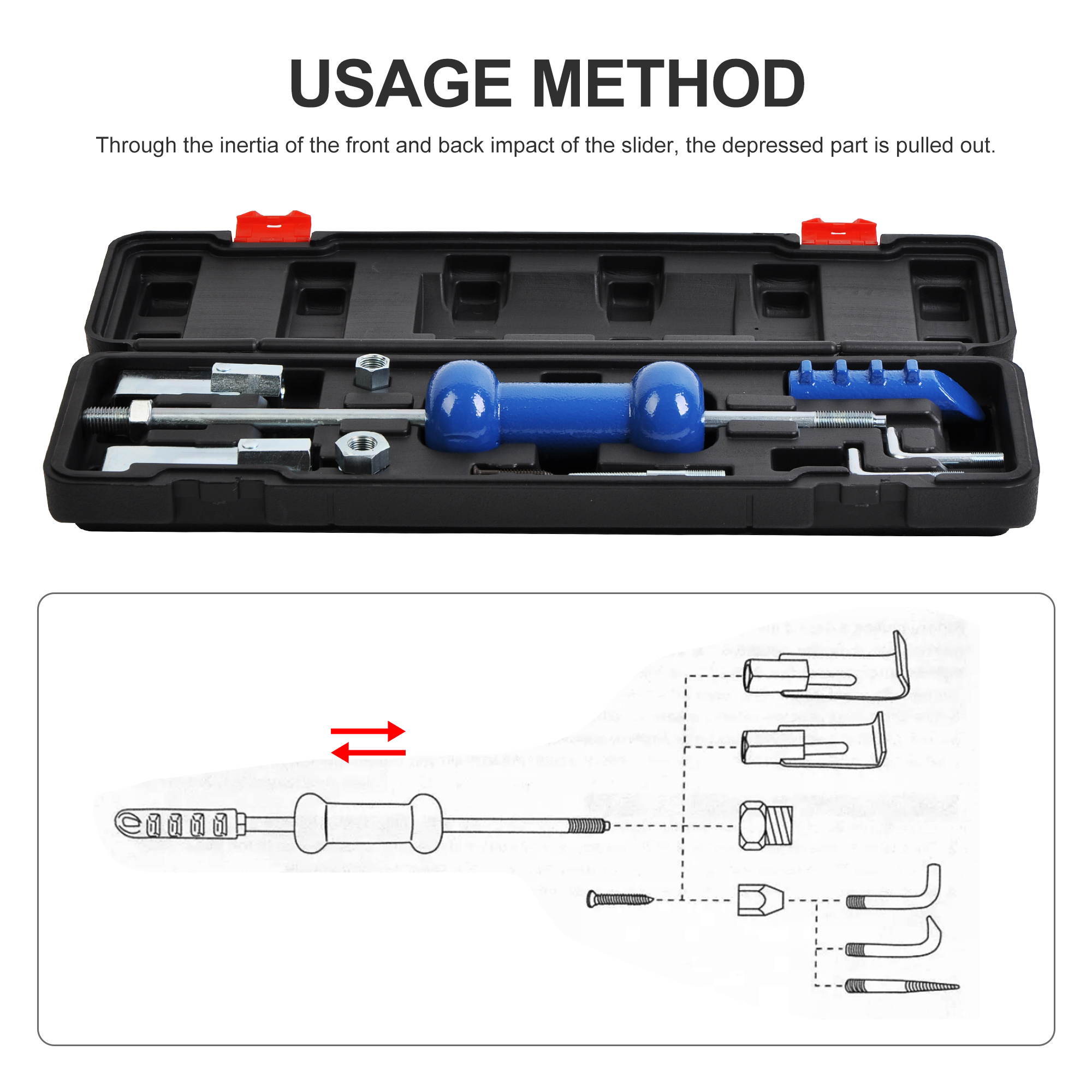 9PCS 5LBS Slide Hammer Dent Puller
