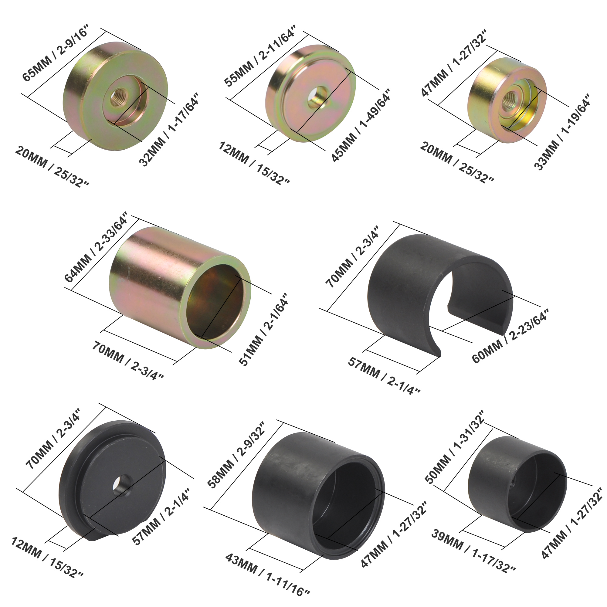 BMW E36/46, E38/39, E60/61, E31, E90/91 Differential & Axle Bush Tools