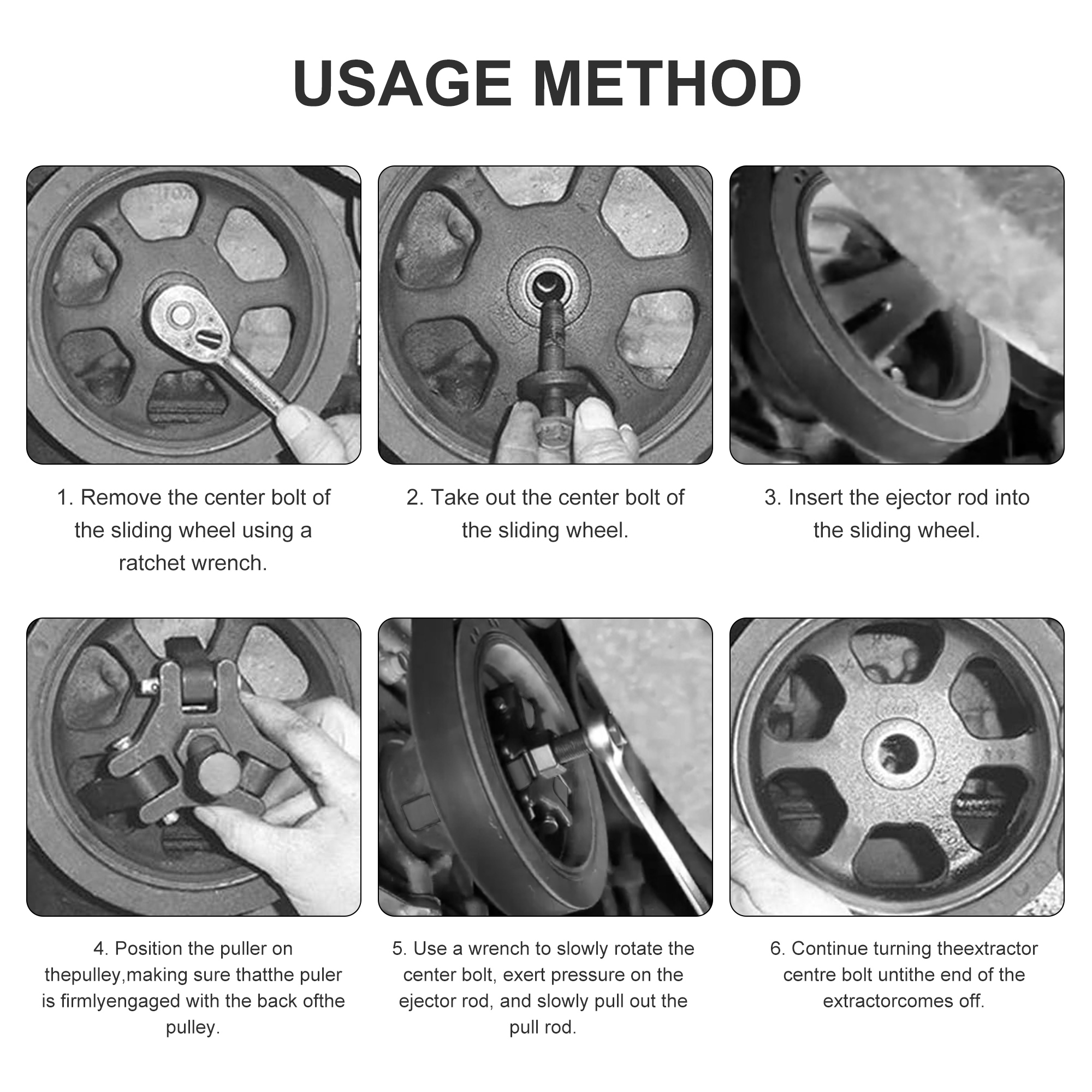 4PCS Professional Harmonic Balancer Puller Kit