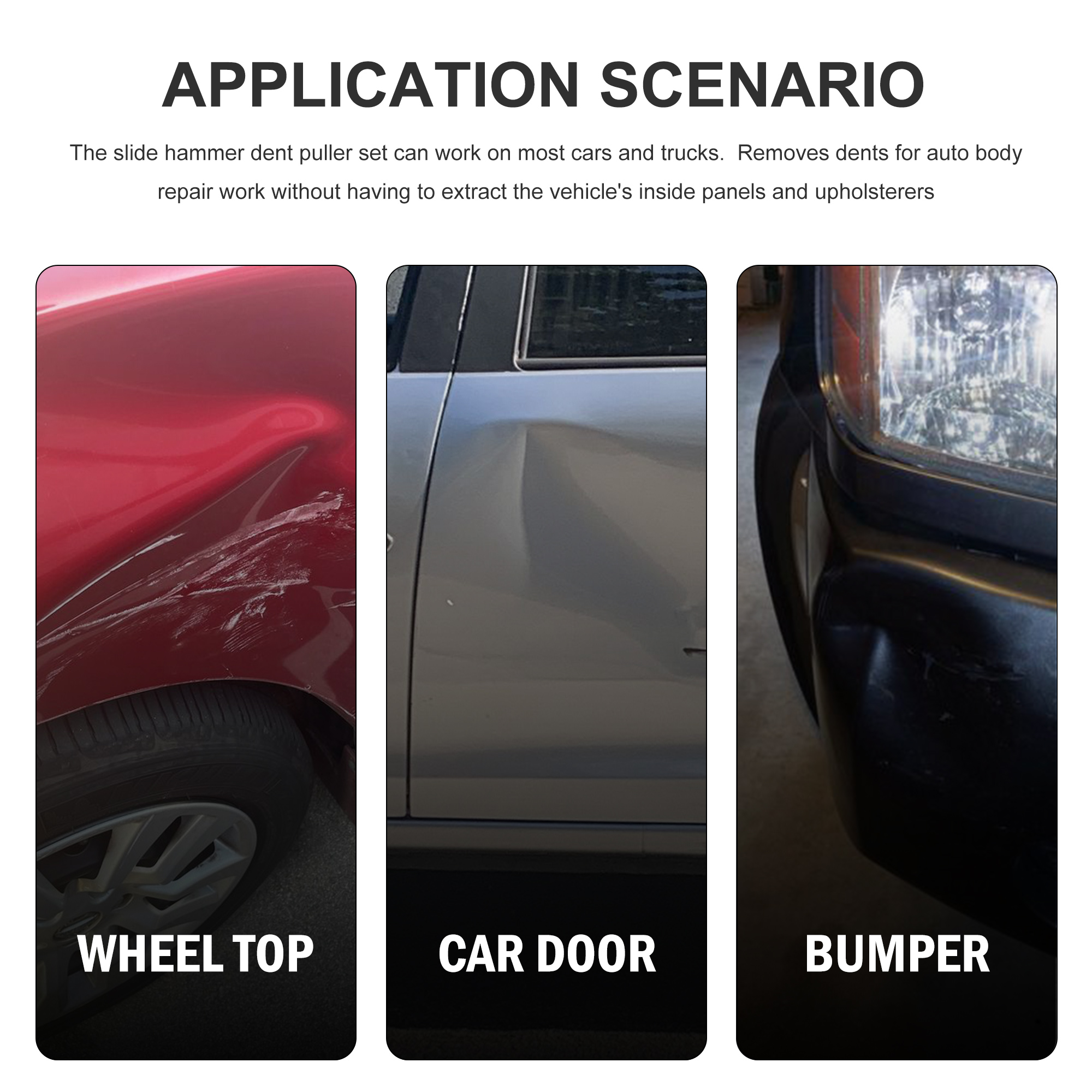 9PCS 5LBS Slide Hammer Dent Puller