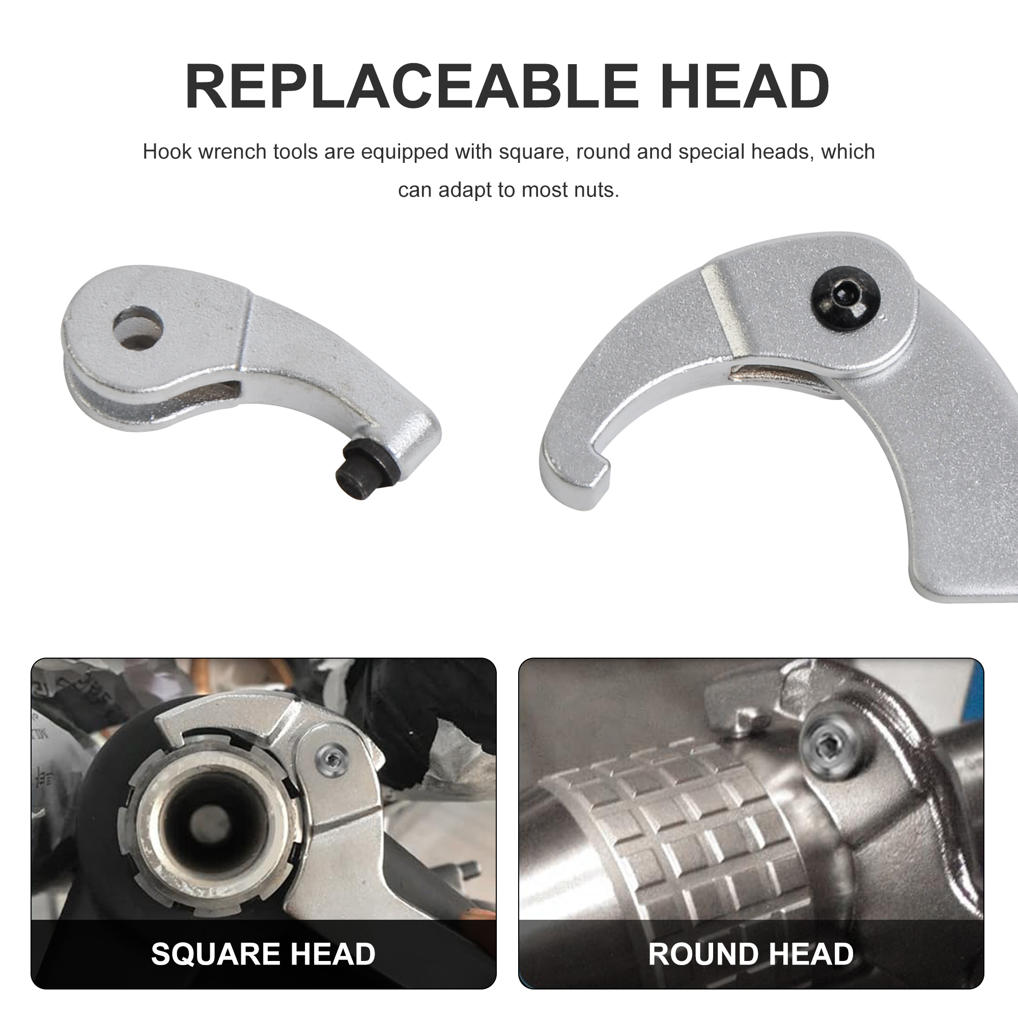 8PCS Hook Wrench Set, 35 - 120 mm