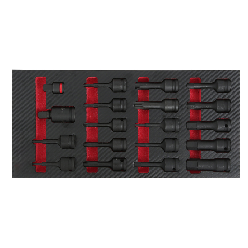 Impact Bit Socket Set with Tool Tray 1/2"sq Drive 20pcs