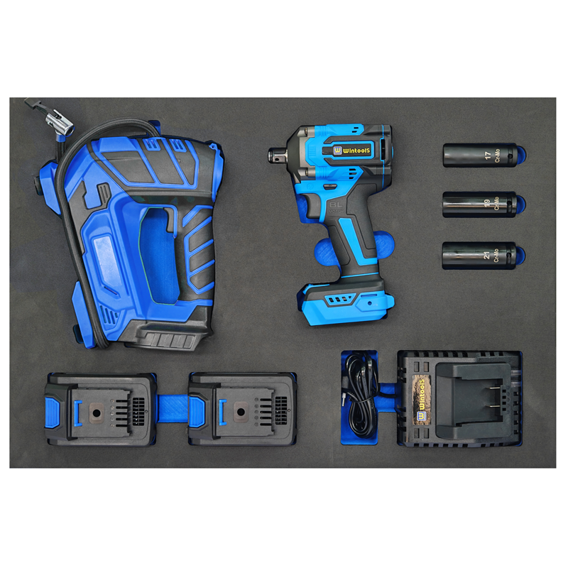 20V Brushless Power Tool EVA Set ( Cordless Portable Tire lnflator + Impact Wrench)