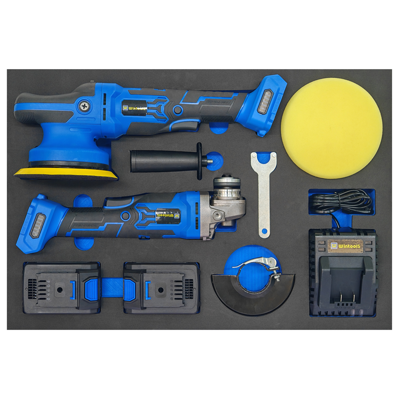 20V Brushless Power Tool EVA Set ( Brushless Eccentric Polisher +  Angle Grinder)