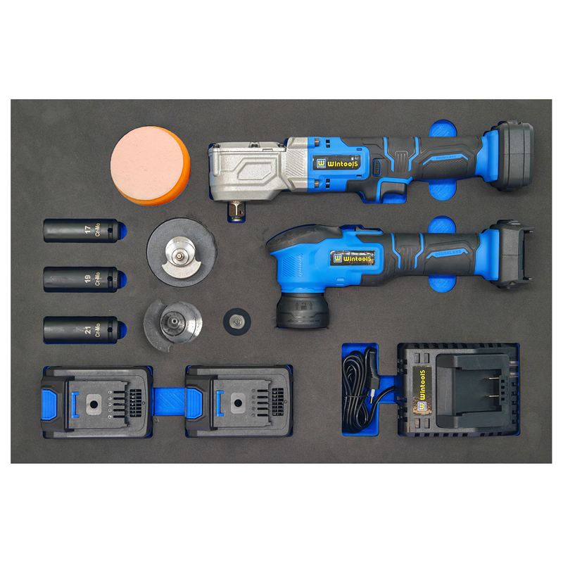 20V Brushless Power Tool EVA Set ( Angle Impact Wrench + Rotary & Orbital Mini Polisher/Sander)