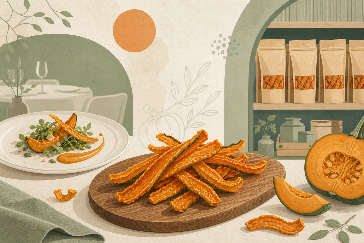 Editorial diagram for Enhancing Product Lines with Dehydrated Pumpkin Strips for Restaurants and Retailers