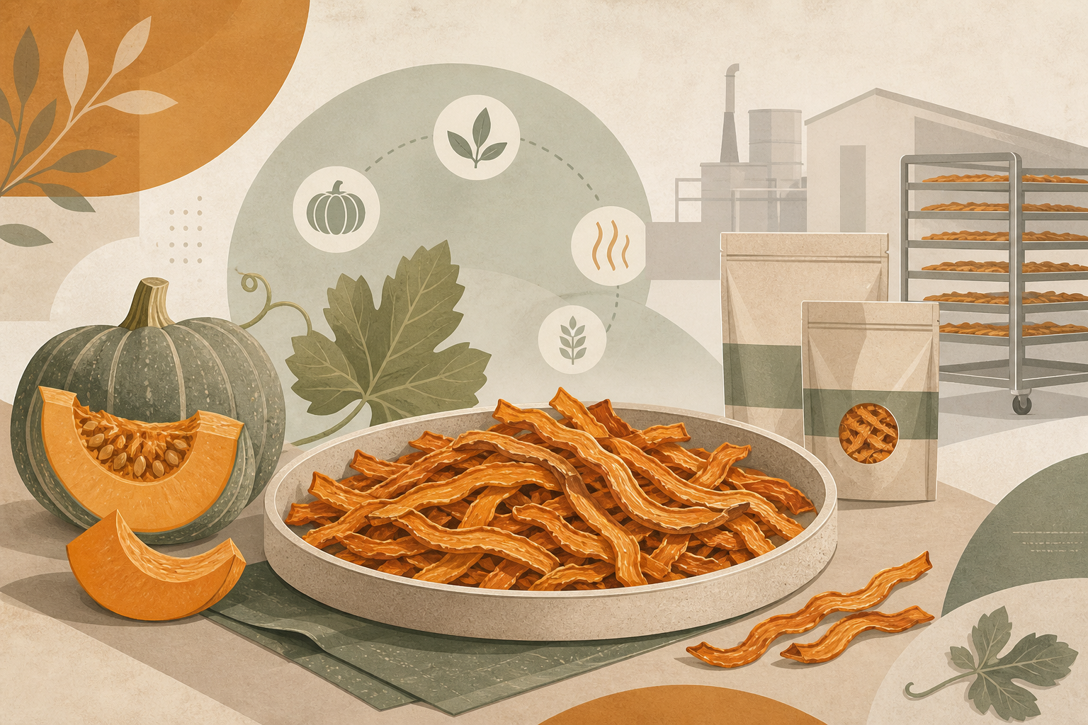 Editorial diagram for Nutritional and Culinary Benefits of Dehydrated Pumpkin Strips in Food Production
