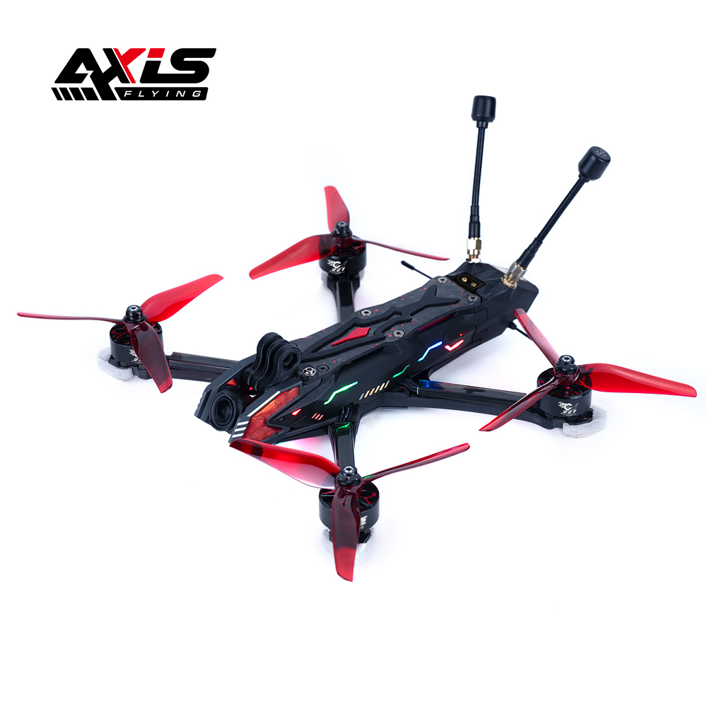 Axisflying MANTA 5 PRO High performance DIY 34 LED Drone 6S DJI O3 VTX with GPS DC /Square X Frame for Cinematic/Freestyle FPV Kits