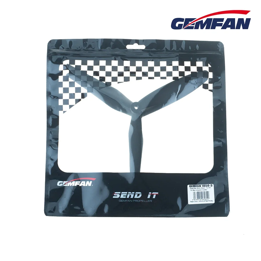 Gemfan 1050 10X5X3 3-Blade (2CW+2CCW) Glass Nylon Fiber Propeller for Multirotor 10" FPV Cinelifter MarcoQuad