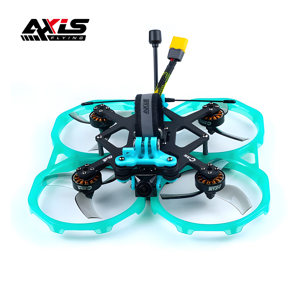 Axisflying cineon C35 3.5inch cinewhoop / cinematic drone - 6S Analog BNF （Clear Blue-Green）