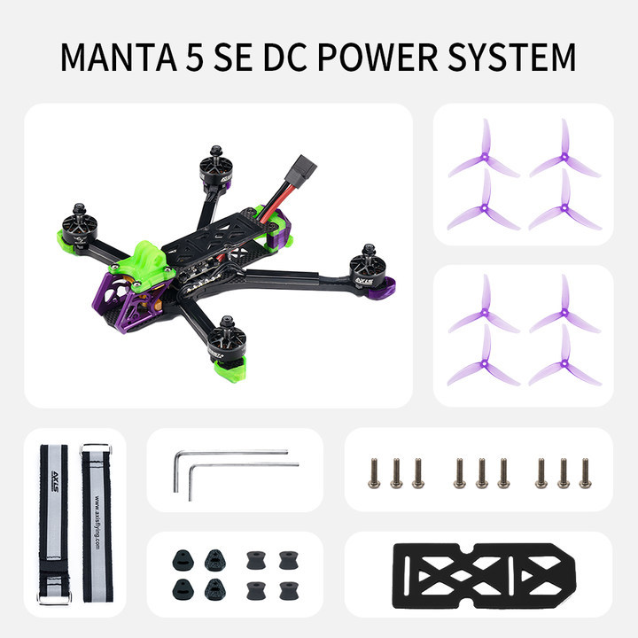 Axisflying MANTA5 SE DeadCat-DC DJI O4 Pro Air Unit Frame + Stack +Motor + Props kit