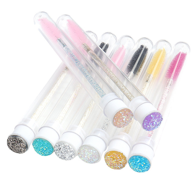 FENGFLY 2024 hot selling product named Colored Diamond Eyelash Spoolies Makeup Brush Mascara Wand Disposable Mascara Brushes