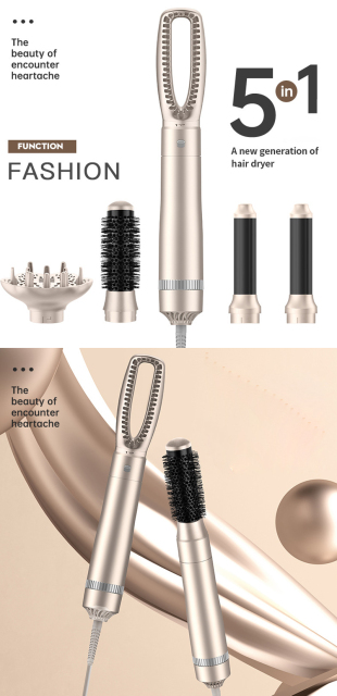 Hot Sale Factory Price Auto Twist Hair Dryer Brush Hot Air Hair Straightener Dryer Curler Curling Irons 5 in 1 Hair Styler