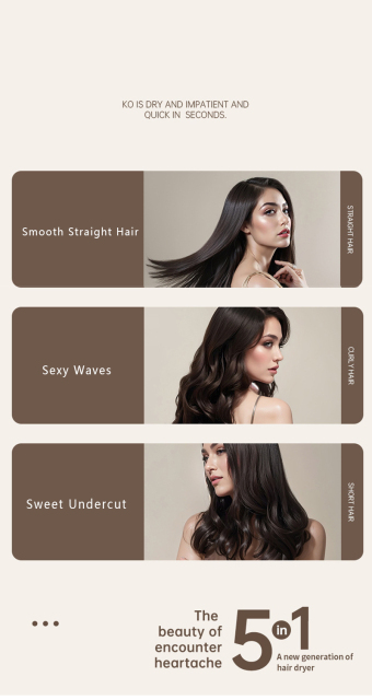 Hot Sale Factory Price Auto Twist Hair Dryer Brush Hot Air Hair Straightener Dryer Curler Curling Irons 5 in 1 Hair Styler