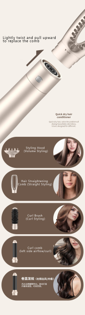 Hot Sale Factory Price Auto Twist Hair Dryer Brush Hot Air Hair Straightener Dryer Curler Curling Irons 5 in 1 Hair Styler