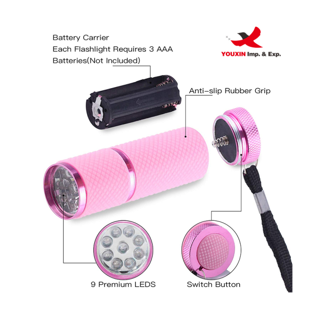 Mini UV LED Nail Dryer Gel Curing Lamp Nail Art Polish Cure Tool 9 Led Flashlight UV Lamp Nail Lamp