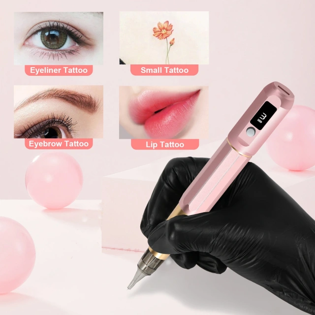 Digital Display Electric Tattoo Gun Battery Wireless Rotary Tattoo Machine Pen For Eyebrow Lip