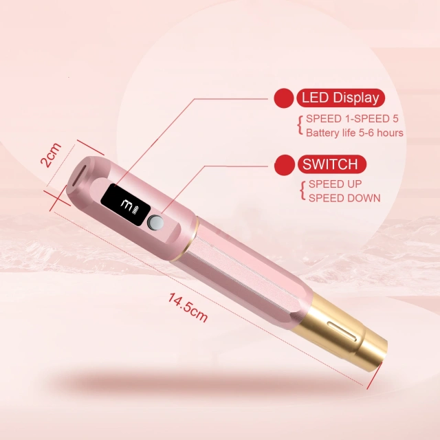Digital Display Electric Tattoo Gun Battery Wireless Rotary Tattoo Machine Pen For Eyebrow Lip