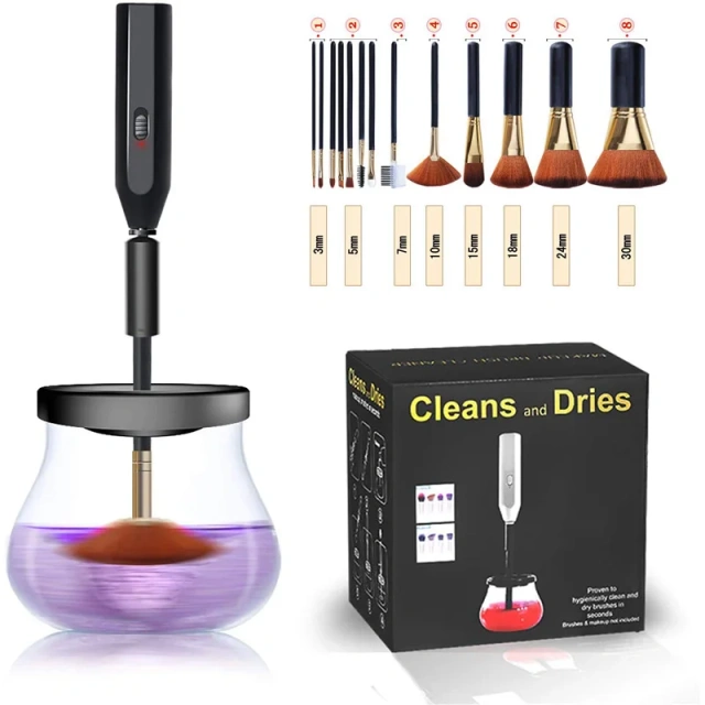 wholesale automatic rotate spinner brush cleaner tool Electric makeup brush cleaner and dryer for all sizes makeup brush sets