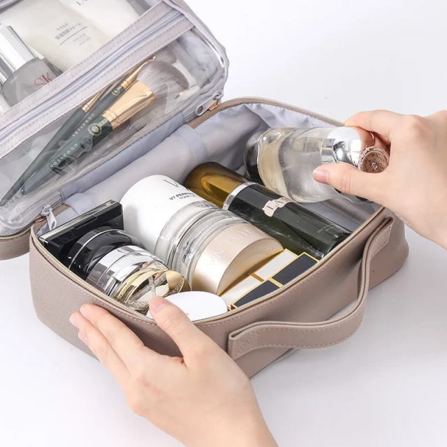 Supplier Custom Logo Cosmetic Case Waterproof Pu Wash Bag Large Capacity Travel Toiletry Storage Bag