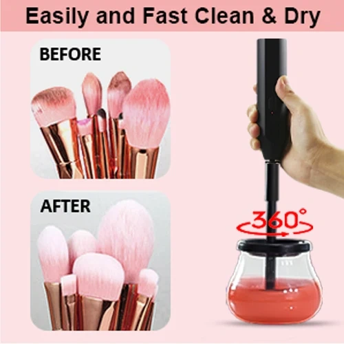 wholesale automatic rotate spinner brush cleaner tool Electric makeup brush cleaner and dryer for all sizes makeup brush sets