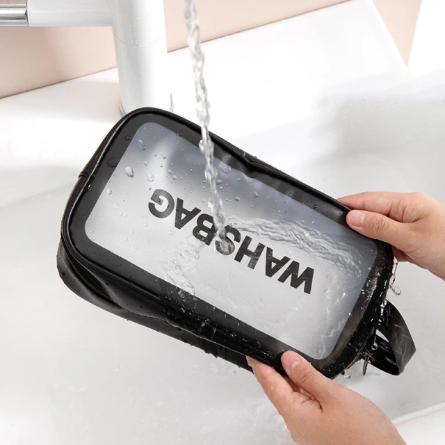 Supplier PU Pink Girl Travel Clear Cosmetic Bags Waterproof Trip Black Toiletry Pouch Kits Women Luxury Beauty Makeup Bag