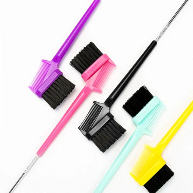 Supplier Custom logo eyebrow mascara eyelash brush double end metal or plastic lash and eyebrow comb