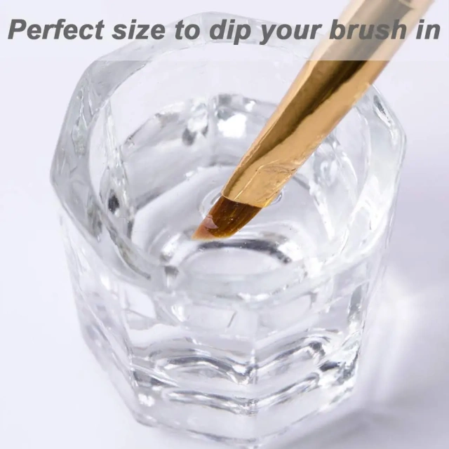 Hot Selling 5 Color Dappen Clear Glass Cutlery Nail Acrylic Liquid Powder Nail Art Glass Jar Crystal Cup Nail Art Supplies