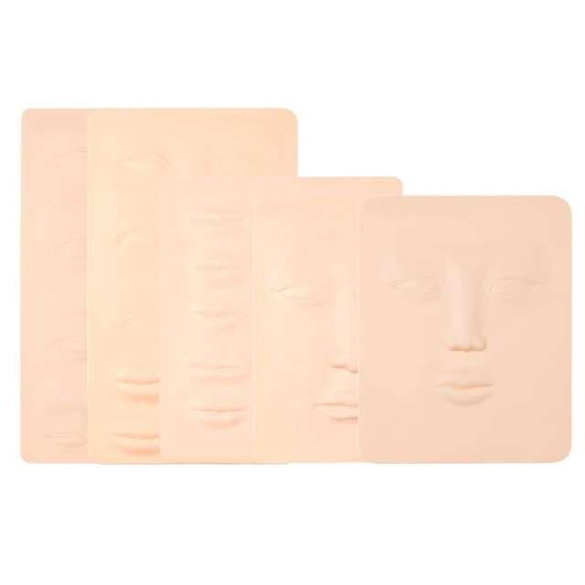 Tattoo Silicone Full Face Eyeliner Eyebrow Lip Practice Skin Model Permanent Makeup Tattoo Practice Board Beginner Learning Pad