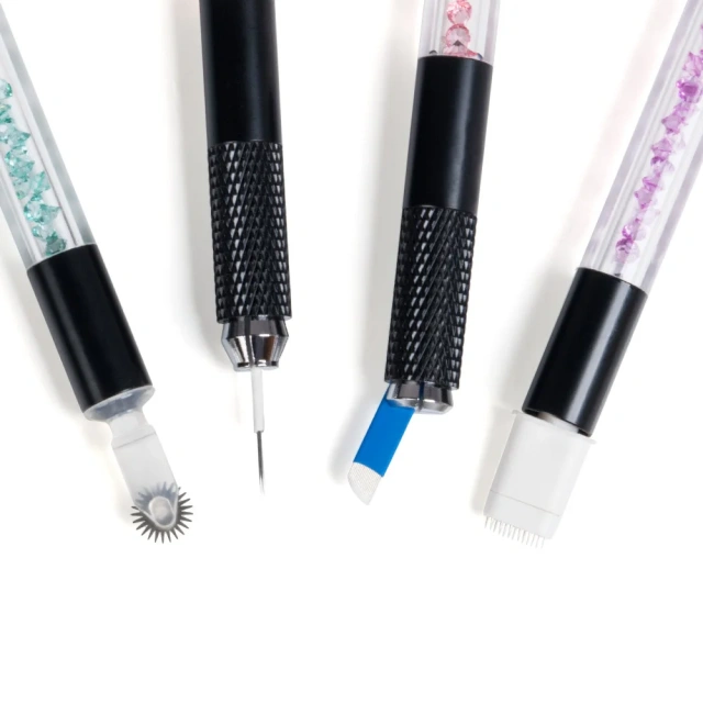 Wholesale 7 Color Crystal Transparent Microblading Pen Double Sided Manual Pen Nanual Tattoo Eyebrow Pen For Permanent Makeup