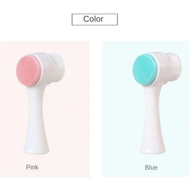 2 in 1 Face Cleansing Brush Silicone Facial Brush Deep Cleaning Pore Cleaner Face Massage Skin Care Waterproof Facial Brush