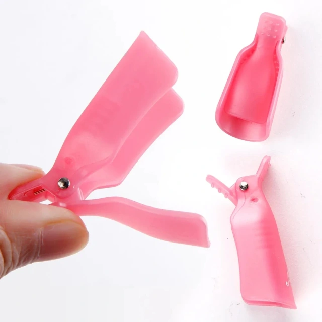 10 Pcs Nail Polish Remover Clips Reusable Soak Off Gel Plastic Nail Art Soak Off Clip Caps UV Gel Polish