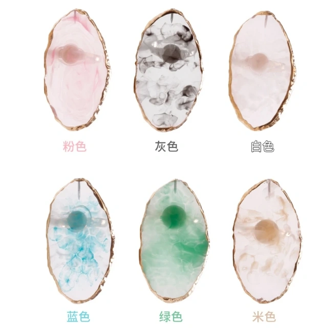 Resin Stone Color Palette False Nail Tips Drawing Ring Palette for Nail Color Mixing Display Manicure Polish Gel Tools