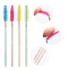 50pcs/lot Crystal Handle EyelashBrushes-Essential Accessories forEyelash extensions